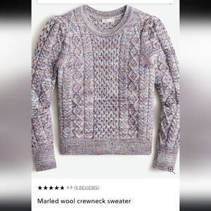 J. Crew Marled Wool Multicolor Crewneck Knit Sweater Size Medium